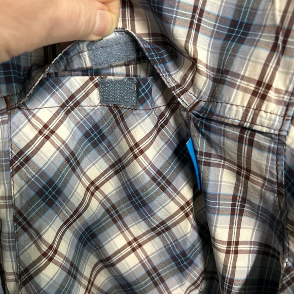 Columbia Men's Large Insect Repellent Plaid Button‎ Front Shirt Roll Tab Sleeve - Picture 7 of 16